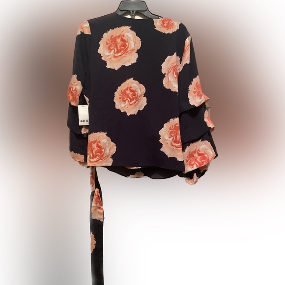 Navy and coral wrap blouse XL -NWT - Picture 2 of 5